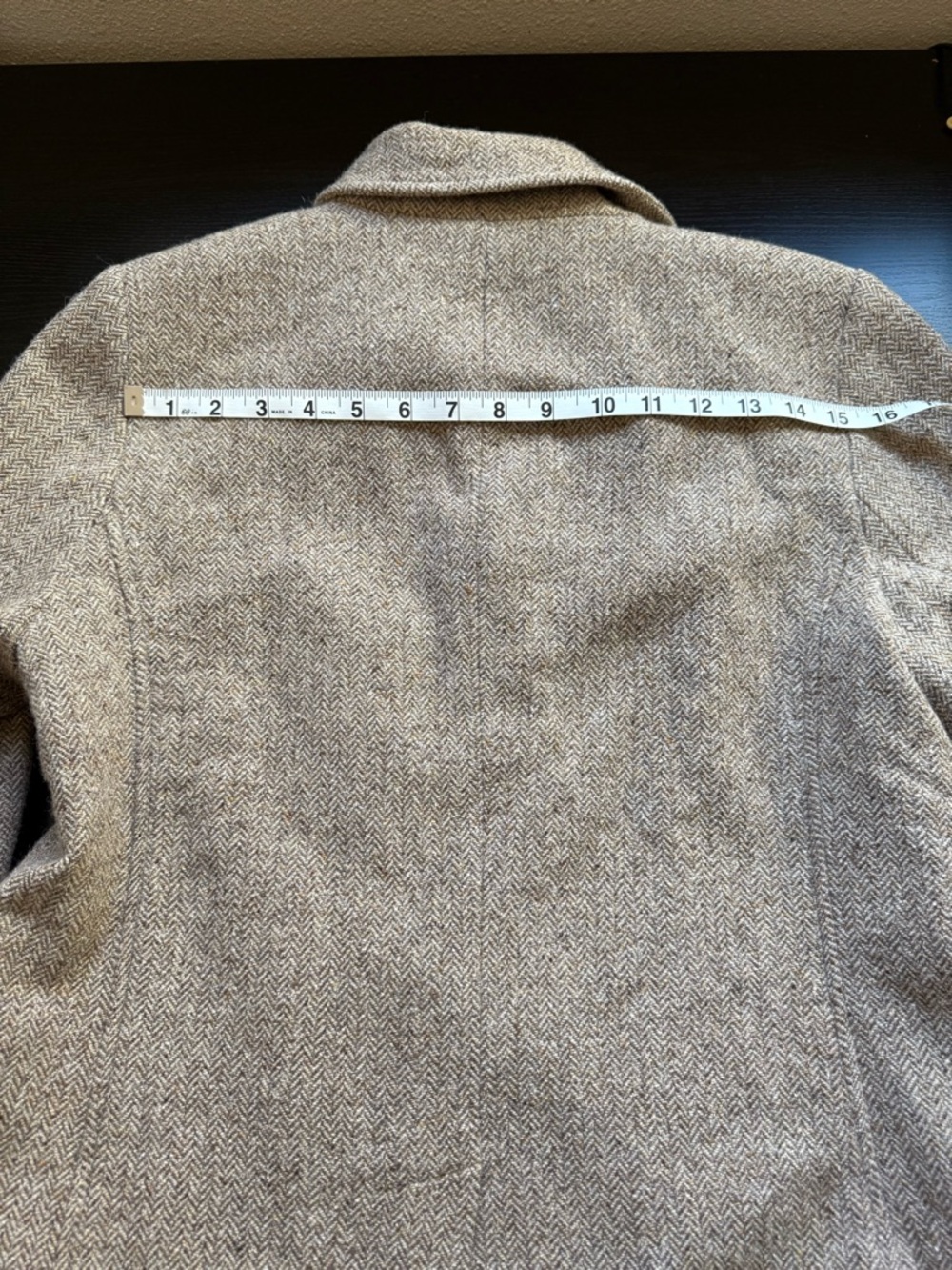 L.L. Bean Herringbone Tweed Blazer Gray Tan Wool Petite Medium Classic - Picture 10 of 14